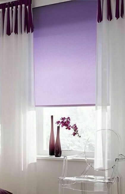 Рулонные шторы в спальне